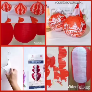 (1PCS) LAMPION MERAH PUTIH / LAMPION HUT RI 17 AGUSTUS / LAMPION TAWON PVC / LAMPION KERTAS / LAMPION KAIN RUMBAI / LAMPION GANTUNG / LTK6528