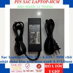 Sạc HP Pavilion 14-E019TX 15-E063EO 17-E000 HP ENVY 14-K001XX 17-J011NR Sạc HP 19.5V-4.62A-90W chân kim nhỏ màu xanh
