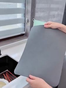 Super Absorbent Drying Mat Coffee Countertop Kitchen Drain Pad Non-slip Dish Dinnerware Tableware Table Mat Dining Room Placemat