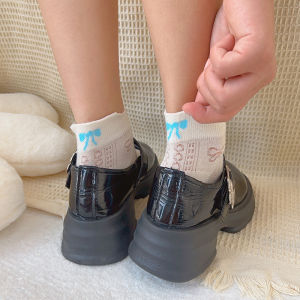 【ปราสาทนางฟ้า】ถุงเท้าสั้นโบว์ฤดูร้อนสำหรับผู้หญิงถุงเท้าสีทึบถุงเท้าข้อต่ำหวานเข้าได้กับทุกชุดถุงเท้าสีขาวกีฬาถุงเท้าสั้นยาดับกลิ่นดูดซับเหงื่อ