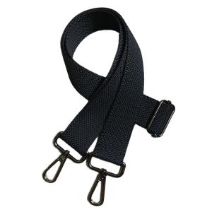 Adjustable Fixed Wide Shoulder Strap Black Canvas Nylon