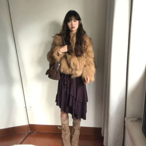 CHANGTONG | Vintage Stylish Fur Coat Fox Fur