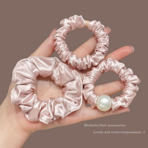 Phụ Kiện Tóc Satin Pearl Hair Ties Dành Cho Nữ Phụ Kiện Tóc Cao Cấp Không Gây Hại Cho Tóc Phụ Kiện Tóc Đuôi Ngựa