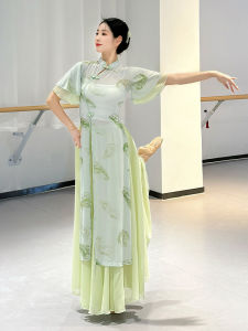 Bộ Đồ Biểu Diễn Cổ Điển in Họa Tiết Co Giãn Thoải Mái Áo Sơ Mi Bay Bổng Bộ Đồ Tập Luyện Cổ Điển Quần Áo Biểu Diễn Dân Tộc