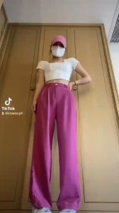 Kinwoo 26-31 Waist Suit Pants: High Waist & Elastic Waist Vertical Leg