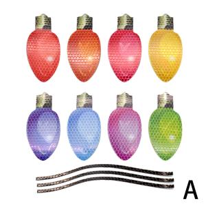 Christmas Decoration Car Sticker Reflective Magnetic Decal Bulb Santa Snowman Dwarf Refrigerator Magnetic Decal Car Sticker