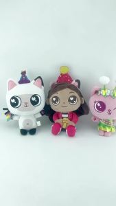 Bandai | 22-25CM Gabbys Doll House Mermaid Cat Anime Plush Early Education Cartoons Soft Plush Doll Birthday Gifts