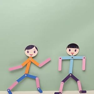 Wooden Articulated Mannequin Puzzle Adjustable Joint Figure Fine Motor Training Game Educational Activity Tool For Logic And