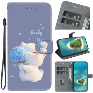 Flip Leather Case For iPhone 15 16 17 18 Pro Max 15 16 Plus 17E 16E 17 Air Fashion Flower Pattern Painted Wallet Funda