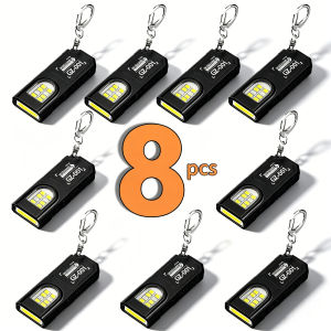 USB Rechargeable Torch With Pen Clip Powerful Mini Outdoor Working Lantern With Magnetic Portable Keychain LED COB Flashlight