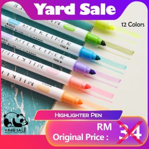 Yard Sale - 12 Pcs/set Mildliner Highlighter Pen Double Headed Marker Pen Stationery Candy Color Marker Pen 荧光笔