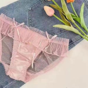 ชุดชั้นในสายเดี่ยวสไตล์ญี่ปุ่น ผูกโบว์ผีเสื้อ ไม่มีวงแหวน ชุดชั้นในนักเรียนสาวหวาน ป้องกันการหย่อนคล้อย