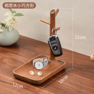 Elegant Wooden Key Holder Home Entrance Decorative Storage Tray High End Shoe Cabinet Desktop Tray Real Wood Handmade Craft