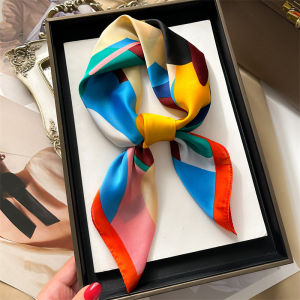 Khăn Lụa Vuông 70x70cm Dành Cho Nữ Mềm Mại Họa Tiết Hoa Dùng Làm Băng Đô Khăn Quàng Cổ Khăn Hijab Băng Đô Thời Trang Và Ruy Băng Trang Trí Túi Xách