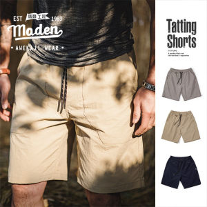 Maden Quần áo bảo hộ lao động Mới Mùa Hè 2024 thương hiệu quần short dệt nam thanh niên giải trí ngoài trời Túi lớn dây rút thẳng Nylon rộng