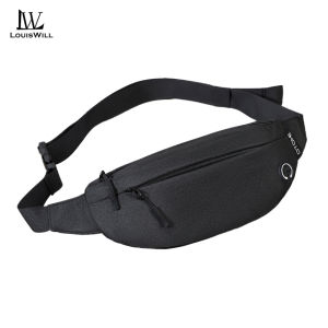 LouisWill Chest Bag Sport Waist Pack Cross Body Bag Pouch Bag Casual Men Chest Bag Men Fashion Shoulder Bag Waist Belt Bag Waterproof Oxford Cloth with Headphone Hole for Travel Outdoor