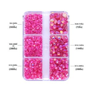 คริสตัลแก้วคุณภาพสูง SS6-SS20 แบบกล่อง ไม่ใช่แบบ Hotfix สีโมคค่าโอปอล สำหรับตกแต่งเสื้อผ้า งานฝีมือ และเล็บ