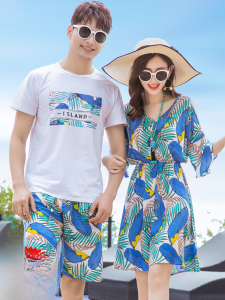 Beach Dress Couple Suit Summer Dress New Arrival Seaside Holiday Bali Sanya Tourism Plus Size Chubby Girls Dress