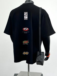 เสื้อยืดคอกลมแขนสั้นพิมพ์ลายสำหรับผู้ชาย ทรงหลวม ระบายอากาศได้ดี ผ้าฝ้าย เสื้อยืดแฟชั่นฤดูร้อน