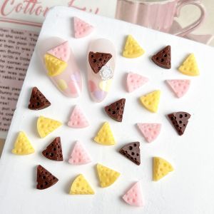 30PCS Solid Color Resin Cheese Nail Art Charms 3D Simulated Luminous Cheese Dessert Nail Decorations for DIY Hairpin Nails Parts