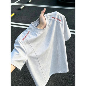 LIUBU | Embroidery Straight Shoulder Summer Box T-Shirt Short Sleeve