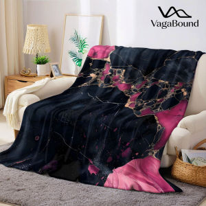 BILIBILI | Magenta Kintsugi Marble Flannel Blanket Warm Soft Halloween Christmas Decorative Couch Warm Cozy All-Season Gift