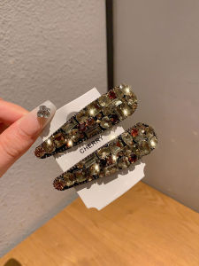 French Vintage Luxury Series Rhinestone Hair Clips Waterdrop Shaped Side Clips Womens Hair Accessories Elegant Fashion Jewelry