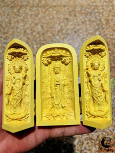 Khắc Màu Vàng Hình Gỗ Phương Tây Ba Thánh Cá Nhân Thần Hình Ảnh Phật Quan Âm Nhân Vật Trang Trí Nhà Quà Tặng Xe Đồ Trang Trí Đóng Hộp Bộ