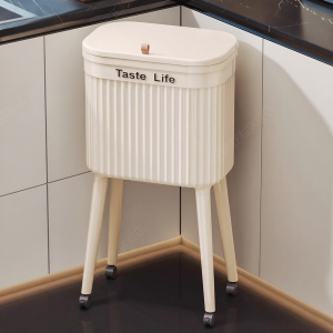 MMZECE | Ergonomic Mobile Aesthetic Kitchen Trash Can with Lid
