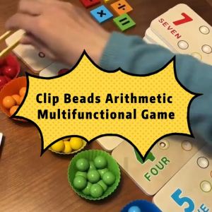 🔥🔥Wooden Play Toy Clip Beads Arithmetic Multifunctional Game Color Number Cognition Up