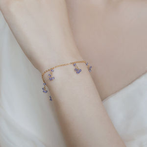 Terra Lavender Handmade Bracelet Natural Tanzanite Original Design Romantic Gift for Girlfriend Valentines Day Jewelry