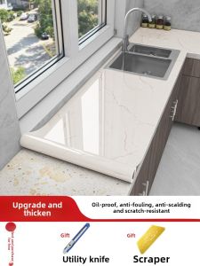 Kitchen Stove Oil-Resistant Waterproof Self-Adhesive Wall Paper Protection Film Modern Simple Style PVC Marble Pattern