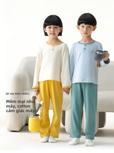 MiiOW | Bộ đồ ngủ dài tay cotton nguyên chất cho trẻ em MiiOW Dễ thương Quần áo mặc nhà có thể mặc ngoài trời Bộ đồ hai mảnh thoải mái thoáng khí
