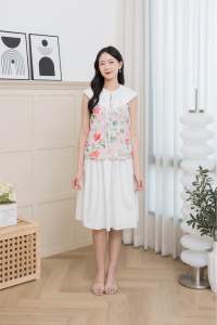 Mommade เสื้อให้นม ชุดให้นม Pink Flora Swing Top