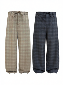 JCAESAR STUDIO | Plaid Fine Line Drape Rope-design Pants