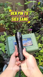 Đèn Pin T6 Siêu Sáng 5 Chế Độ Kèm Pin Và Bộ Sạc Có Ron Chống Nước Có Zoom