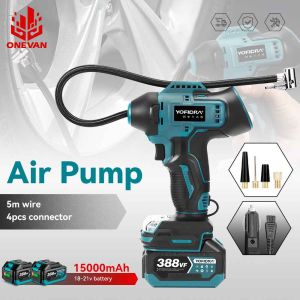 เครื่องมือคอมเพรสเซอร์รถอเนกประสงค์หน้าจอดิจิตอลแรงดันสูงเครื่องสูบยางปั๊มลมไฟฟ้าปั๊มลมรถยนต์สำหรับแบตเตอรี่ Makita 18V