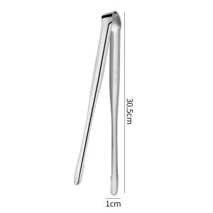 1Pcs Long-handled Stainless Steel Food Clamp Barbecue Tongs Meat Steak Ice Salad Clip Cooking Utensils for Kitchen Convenience