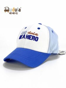 Doudulaa Kids Baseball Cap Spring New Style Baby Pure Cotton Bucket Hat Korean Version Color Block Boys Sunshade Cap
