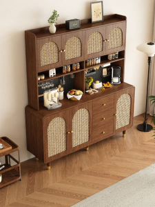 Vintage Mid-century Rattan Kitchen Cabinet