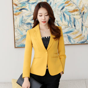 Spring Autumn Short Womens Suit Jacket Long Sleeve Slim Fit Versatile Korean Style OL Fashionable Business Casual Coat