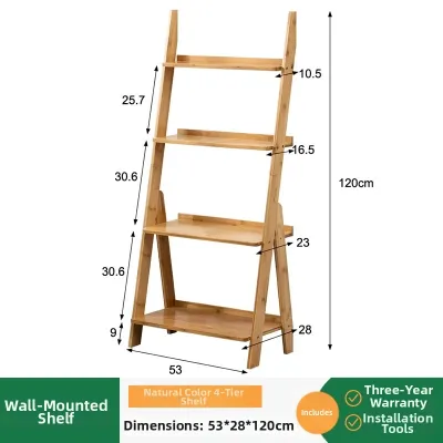 Zhuting | Modern Simple Creative Wall Leaning Ladder Bookshelf