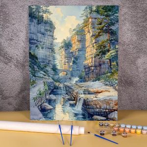 Bandai | 40x50cm Frameless Paint By Numbers Scenery On Canvas Painting By Numbers Night Park Picture For Unique Gift Home Decor