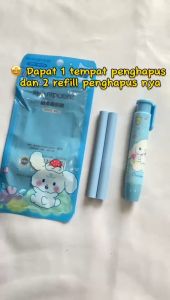 Penghapus Pensil Mekanik Sanrio 1 set/ Hapusan Mekanik Lucu Motif Anak / Penghapus Pensill Mekanik Bonus Refill