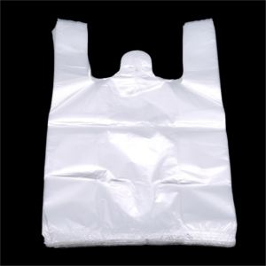 100/200pcs Plastic Shopping Bag 100Pcs Transparent Shopping Bag Supermarket Plastic Bags With Handle Food Packaging