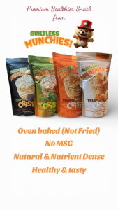 Guiltless Munchies! Baked Crispy Tempeh Chips Spicy Chilli 100g