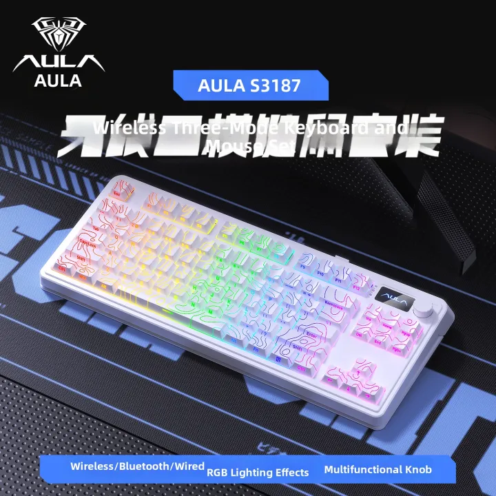 AULA | Wireless RGB Side-lit Gaming and Office Portable Keyboard