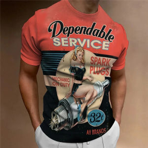 Potdemiel | Motorcycle T-shirt Men 3D Print Short Sleeve Vintage Classics TShirt For Mens Street Ride Biker Shirts Tops Oversized Tee Shirt