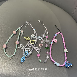 Korean Style Colorful Mobile Phone Chain Pendant Bag Car Key Holder Earphone Case Cover Digital Accessories Unique Design