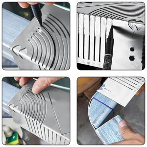 Biblio【Ready in Stock】 Metal Ruler Square Tube to Round Ruler Square Steel 90° Bend Arc Angle Marker DIY Pipe Bending Guide